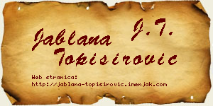 Jablana Topisirović vizit kartica